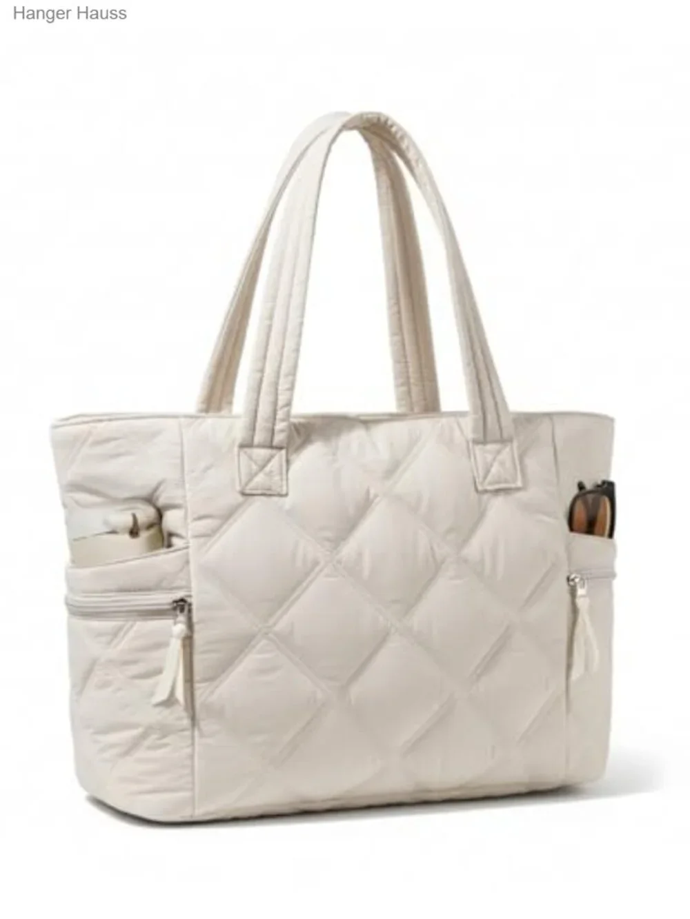 Quilted Puffer Tote Bag for Women, Lightweight Travel Work Bag with Laptop